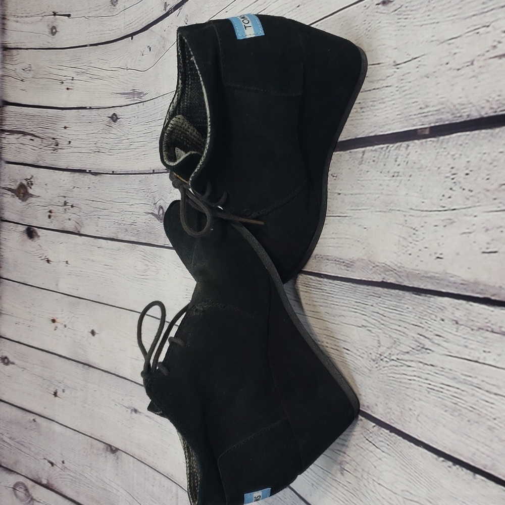 Toms Wedge Bootie 7 Black - Picture 9 of 10